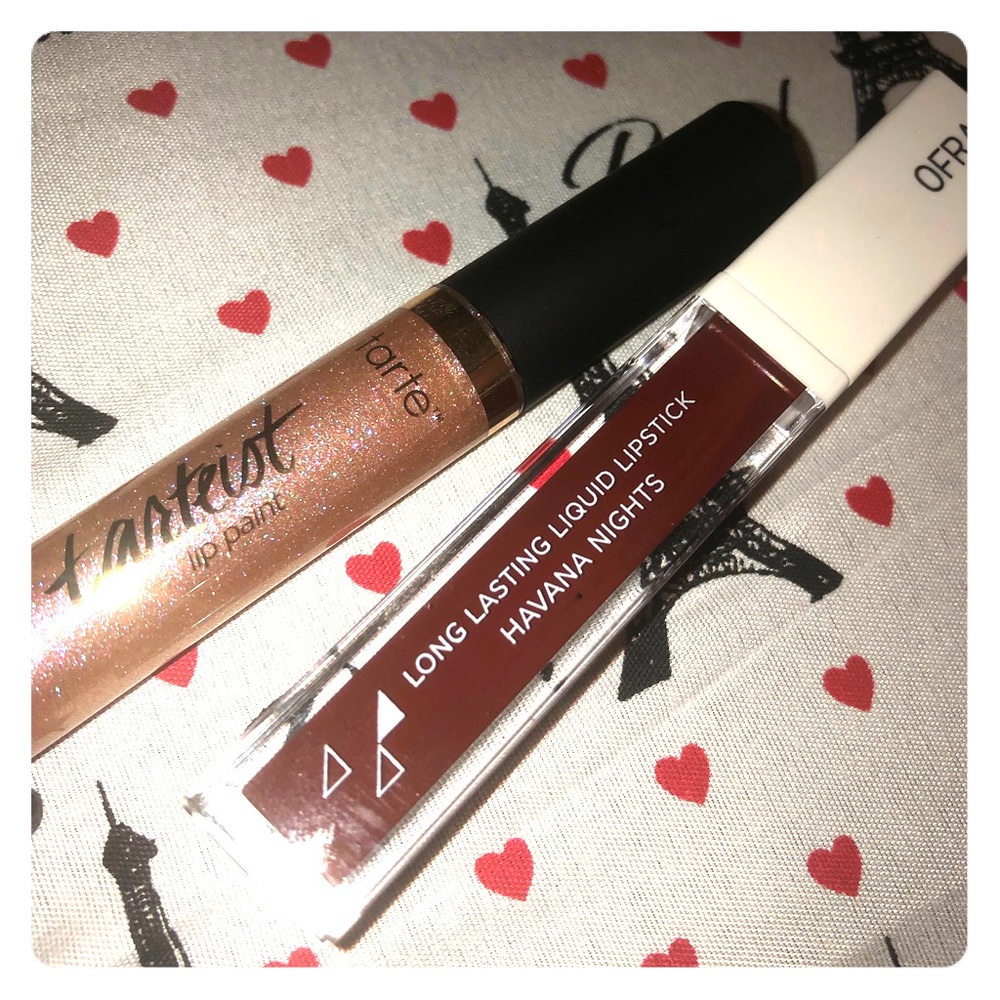 OFRA Liquid Lipstick & Tarte Shimmering Lip Paint